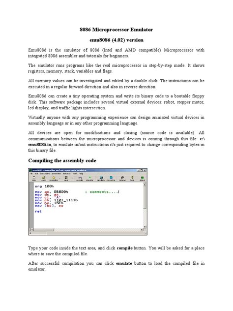 Assembly Language Programming 8086 Emulator 的图像结果