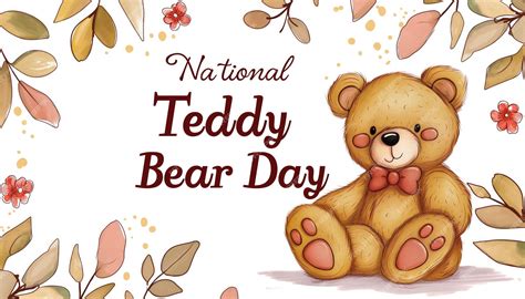 Adorable Teddy Bear Illustration for National Teddy Bear Day ...