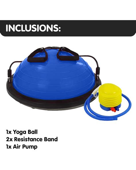 Powertrain Fitness Yoga Ball Home Gym Workout Balance Trainer Pump Blue ...