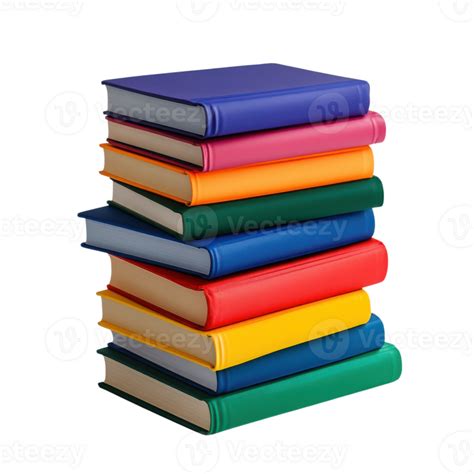 Colorful Books Stack Display on transparent Background. 59320268 PNG