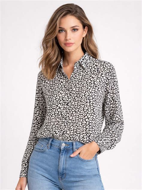 Ladies Black AOP Viscose Shirt – Shopforshops