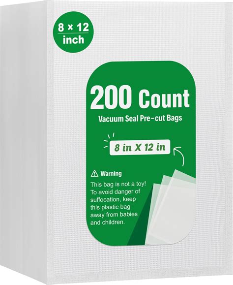 Amazon.com: Syntus 200 Count Vacuum Sealer Bags Quart 8 x 12 inch for ...