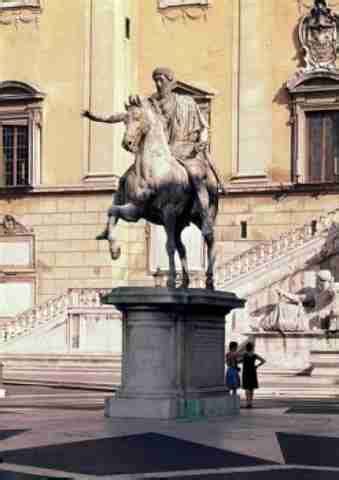 Marcus Aurelius Equestrian Statue Roman Art Piazza del Campidoglio Rome ...