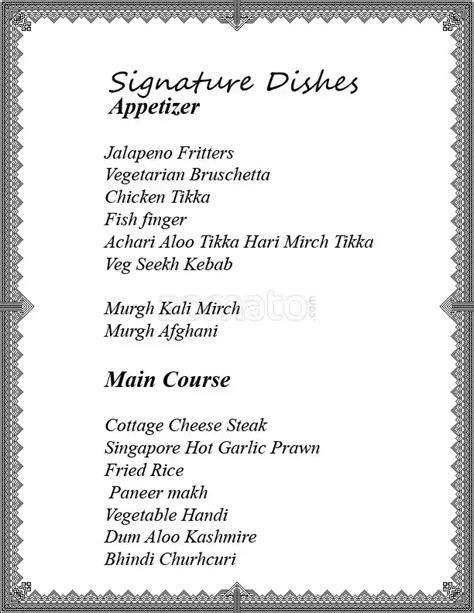 Menu at Magnolia Restaurant, Mumbai