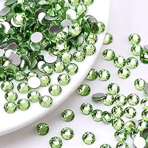 Kundan Stones Beads (Parrot Green) Flat Back Glue On Rhinestones for ...