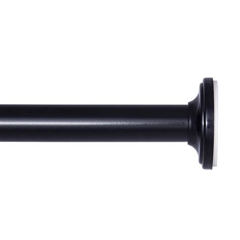 Sun Zero Blackout Black Steel Tension Curtain Rod with Finials SN45055 ...