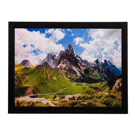 eCraftIndia 'Mountains View' Matt Textured UV Art Painting (Synthetic ...