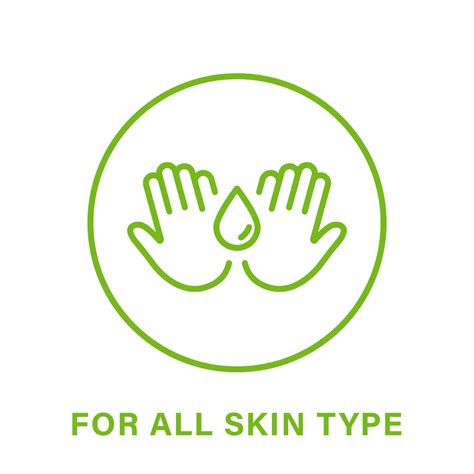 For All Skin Body Types Line Green Icon. Cosmetic Beauty Product ...