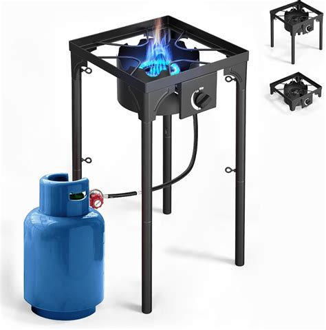 Single Burner Propane Stove, High Pressure Outdoor Stove with 0-20 Psi ...