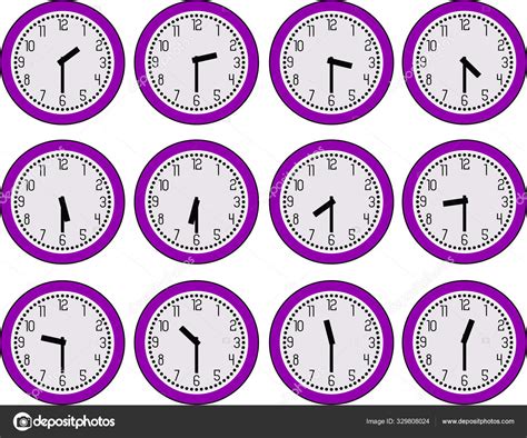 Analog Wall Clock Showing Hours Each Hour Stock Vector Image by ...