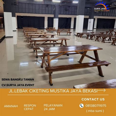 Sewa Meja Taman Kayu Untuk Event Di Jabodetabek