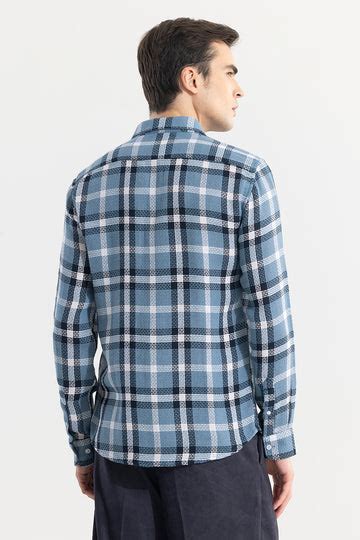 Buy Men's Gridline Blue Checks Shirt Online | SNITCH