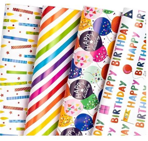 AccuPrints Gift Wrapping Paper Pack Of 12 Wrapping Gift And Birthday ...
