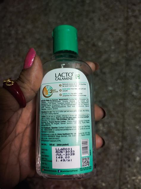 Lacto Calamine Micellar Water Make Up Remover Liquid | 100ml | With ...