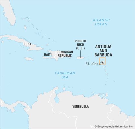 Location Island Of Antigua Antigua And Barbuda Map Hi Res Stock