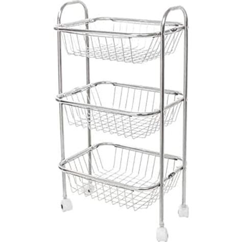 Buy Sevenmart Stainless Steel Fruit & Vegetable 3 Shelf Stand Kitchens ...