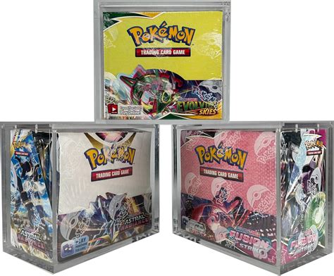 Amazon.com: TCGHalo Booster Box Acrylic Case (3 Pack) Sliding Magnetic ...