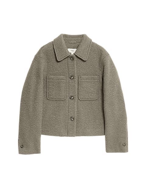 Buy Textured Collared Bomber Jacket at Marks & Spencer