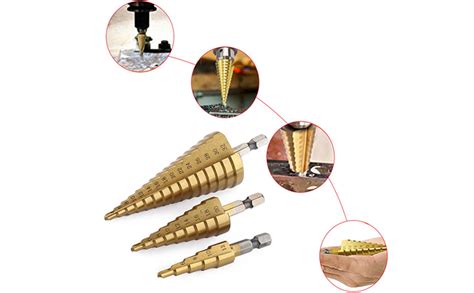 Tools-4-All 3X Large Hss Steel Step Cone Drill Titanium Hexagonal Bit ...