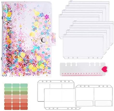 HASTHIP® File Folder Ring Binder Notebook Set, A6 PVC Cover Binder Clip ...