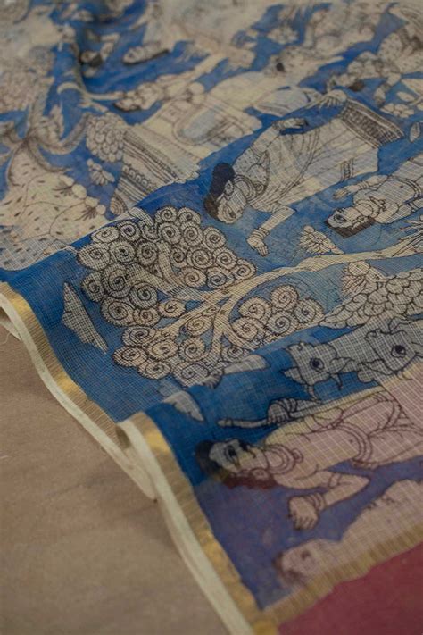 Kalamkari Dupatta - Buy Hand Painted Pen Kalamkari Dupatta Online ...