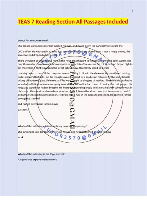 TEAS 7 Reading Section 2024/2025 All Passages Included - ATI TEAS 7 ...