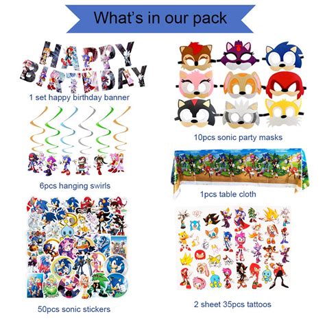 WOOACME Sonic Party Supplies Set,255 Pieces: Buy Online in INDIA at ...