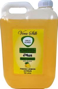 Vera Silk Virus Guard Home Pack 10 LTR Lemon Fragrance Hand Sanitizer ...