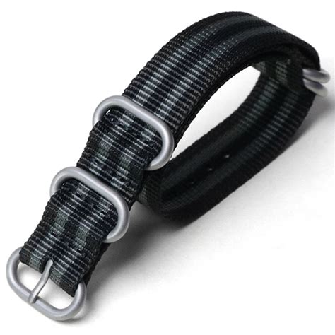 Zulu Strap- Black Grey Bond | Premium Watch Straps