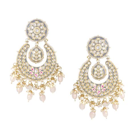 Buy Yellow Chimes Earrings for Women and Girls Traditional Meenakari ...