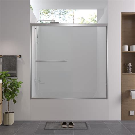 LILI Aluminum Frame Double Sliding Shower Door,Bypass Bathroom Sliding ...