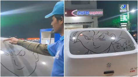 TikTok video of petrol pump worker's stunning Goku sketch on car goes viral