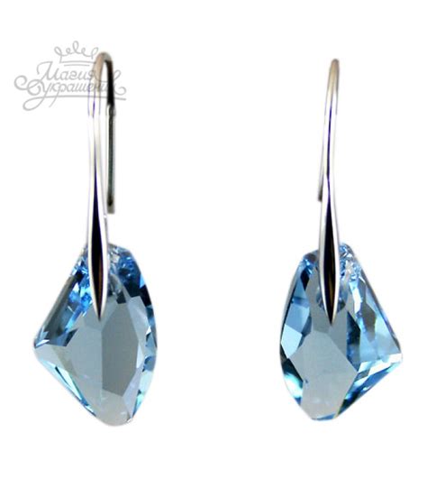 Серьги Голубые кристаллы Swarovski (Сваровски) купить в интернет ...