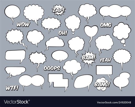 Set comic speech balloons Royalty Free Vector Image