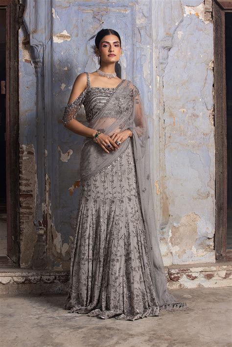 Grey Georgette Saree – Nitika Gujral