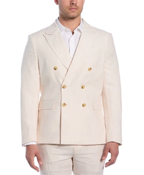 Double Breasted Delave Linen Sports Coat - Borderfree
