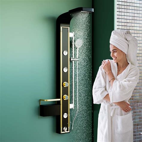 InArt 304 Grade Stainless Steel 5 in 1 Shower Panel System with Waterf ...