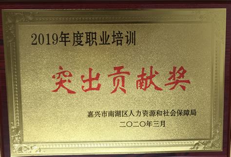 嘉兴技师学院喜获南湖区2019年度职业培训突出贡献奖