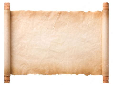 Old parchment paper scroll sheet vintage aged or texture isolated on ...