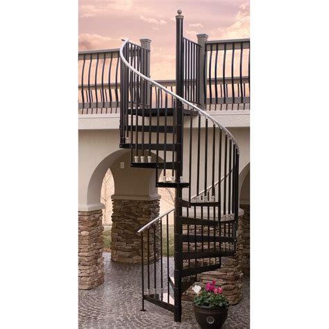 The Iron Shop Houston 42-in x 10.25-ft Platform Rails Gray Spiral ...