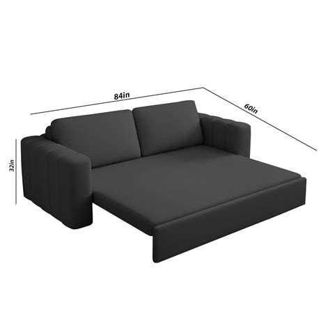 CASALIVING Roxy 3 Seater Sofa Cum Bed for Living Room (Black Fabric) P