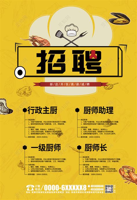 厨房厨师招聘海报图片下载_红动中国
