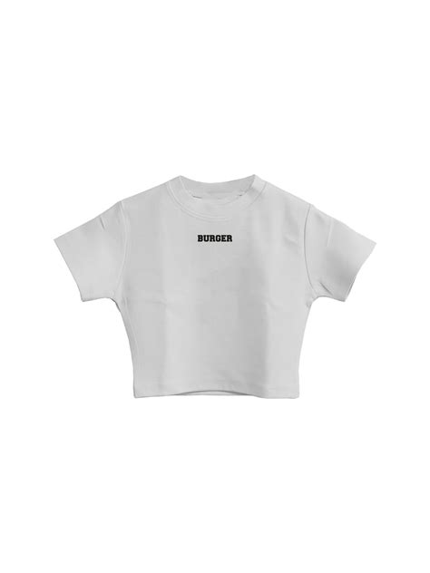 Minimal Burger logo : Round Neck Baby Tee for Women – BurgerBae