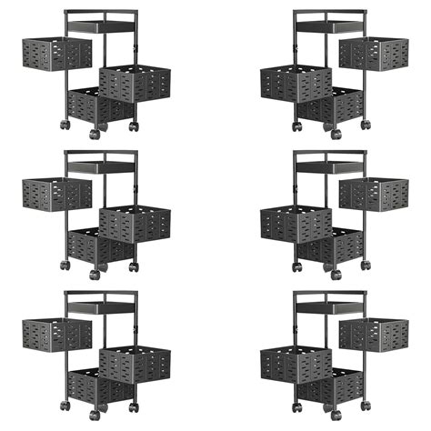 Kuber Industries 3-Layer Kitchen Trolley | 360 Rotating Storage Rack ...