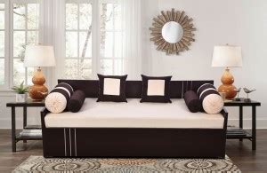 Auspicious Home Fern Queen Size with Storage & Mattress In Cream Color ...