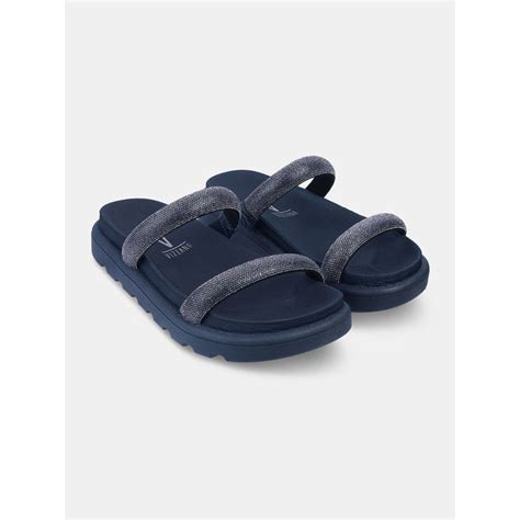Buy Vizzano Women Casual Flat Slide Sandals Navy Blue Online