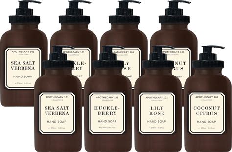 Amazon.com : Apothecary 101 Collections | Home and Body Company | 19.5 fl oz Bottles - 8 pack ...