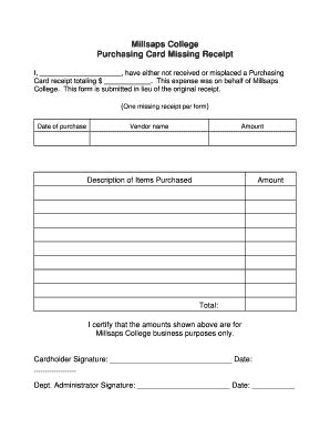 College Receipt Form - Fill Online, Printable, Fillable, Blank | pdfFiller