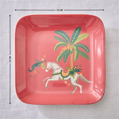 Buy Jalsa Set of 3 Melamine Printed Appetizer Plates from Home Centre ...