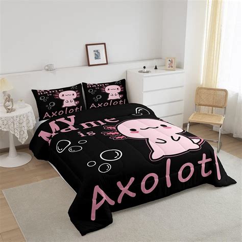 Buy Kawaii Axolotl Comforter Set Queen for Girls Kids Boys Cute Animal ...